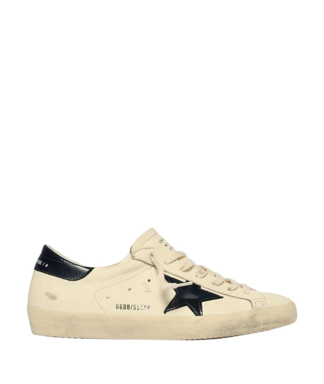 GOLDEN GOOSE DELUXE BRAND Бежевые кожаные низкие кроссовки / кеды, фото 1