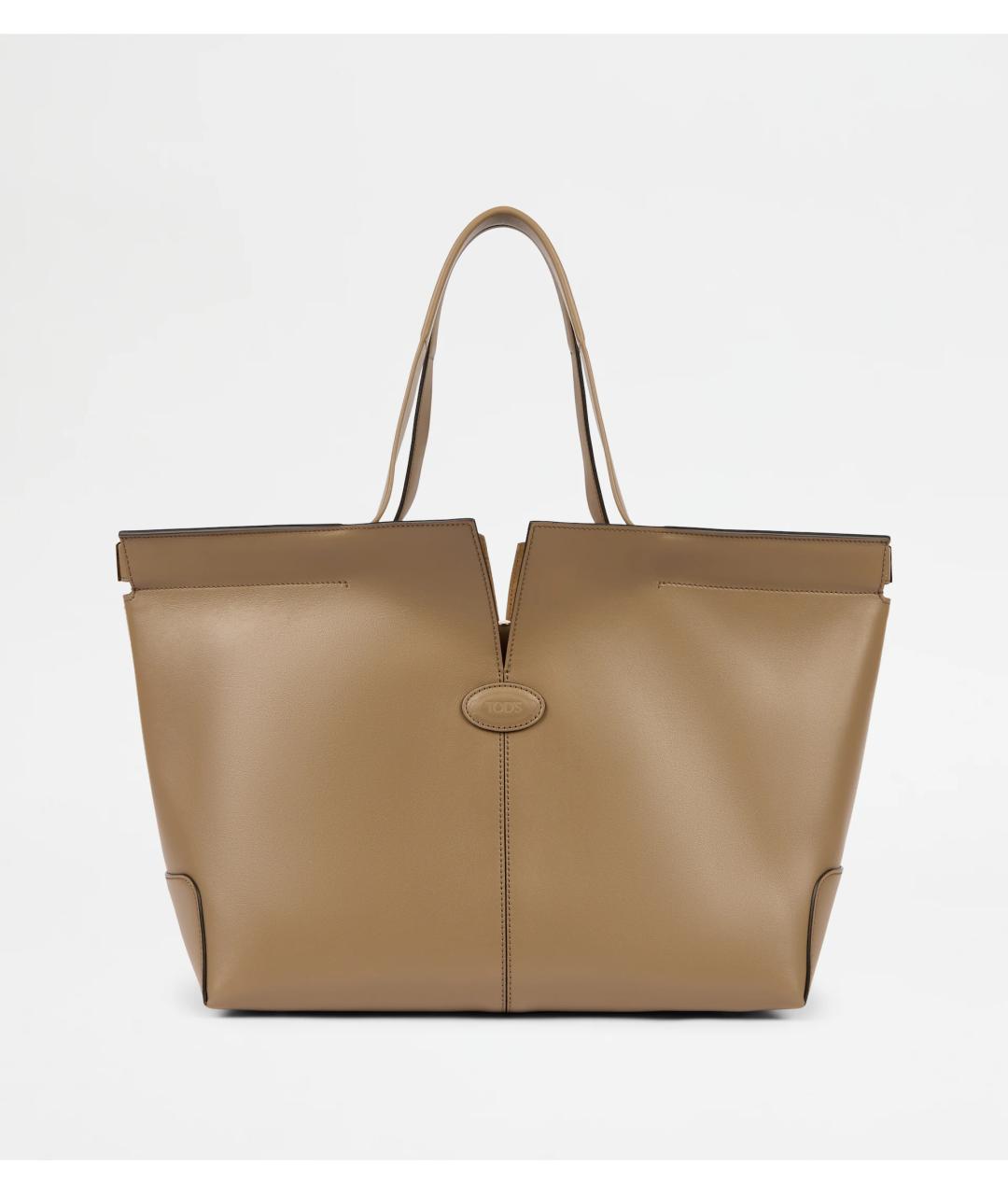 TOD'S Бежевая кожаная сумка тоут, фото 6
