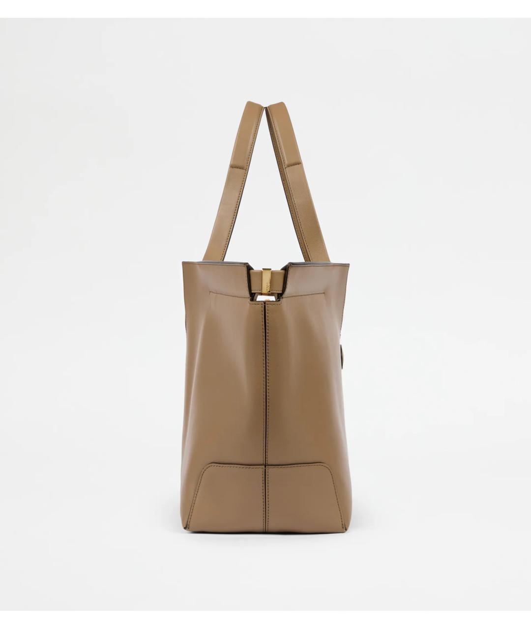 TOD'S Бежевая кожаная сумка тоут, фото 2