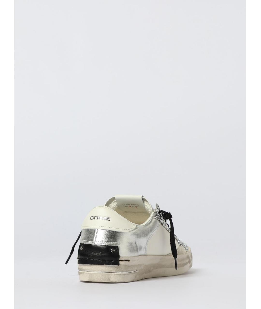 CRIME LONDON Серебряные кожаные кроссовки, фото 3