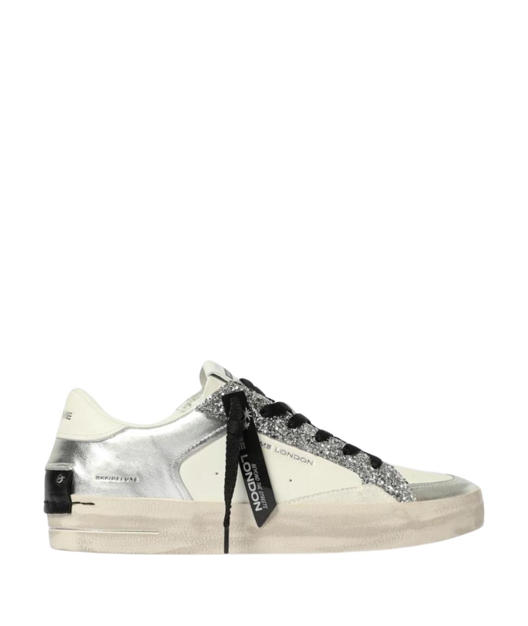 CRIME LONDON Серебряные кожаные кроссовки, фото 1