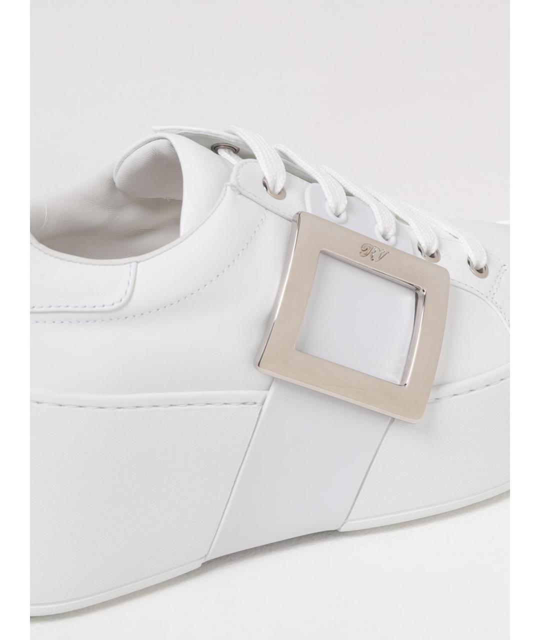 ROGER VIVIER Белые кожаные кроссовки, фото 4