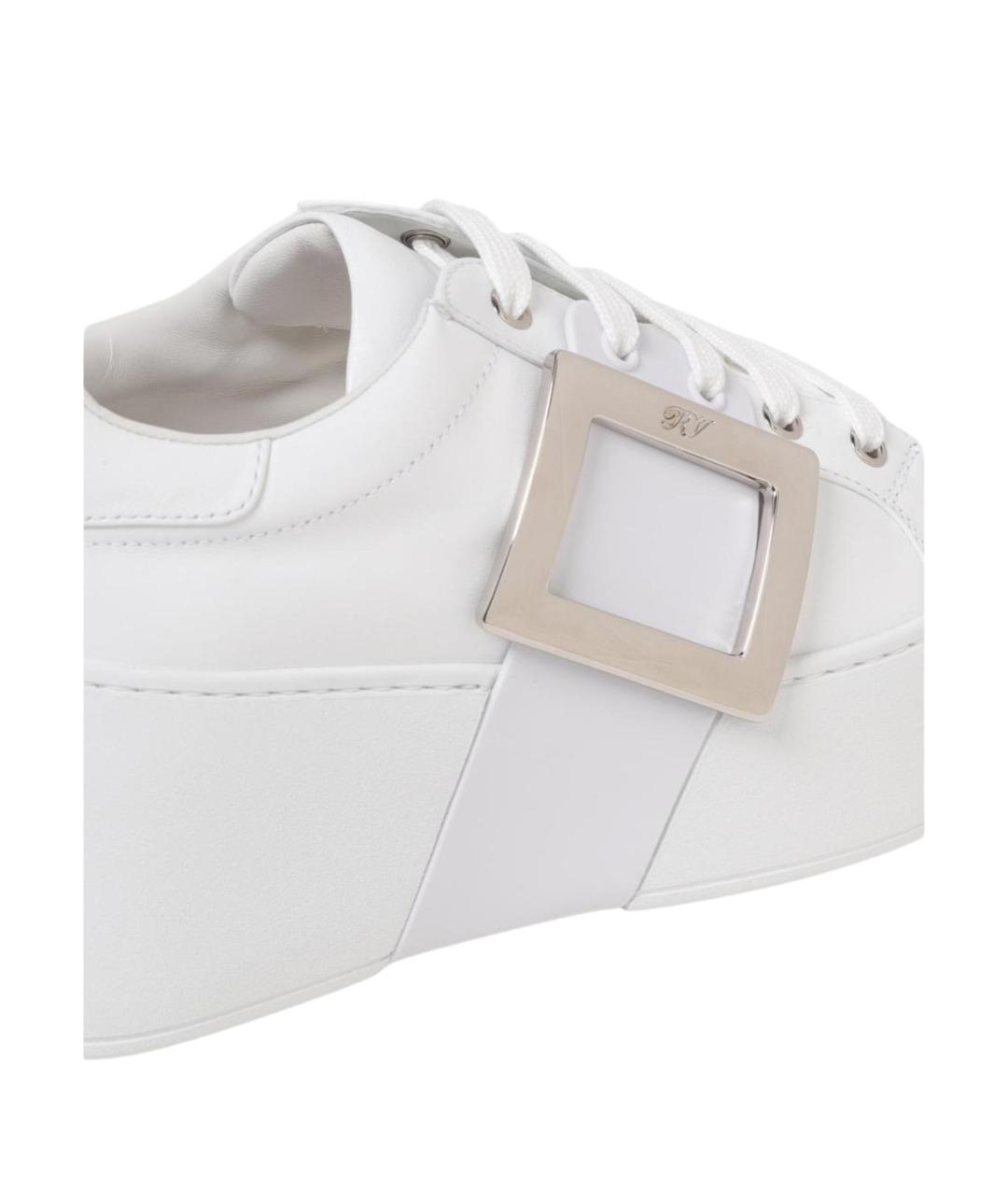 ROGER VIVIER Белые кожаные кроссовки, фото 4