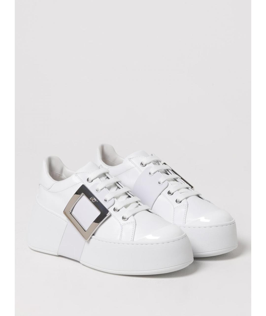 ROGER VIVIER Белые кожаные кроссовки, фото 2
