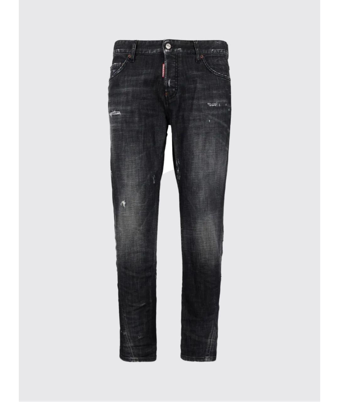 DSQUARED2 Черные хлопко-эластановые джинсы скинни, фото 2