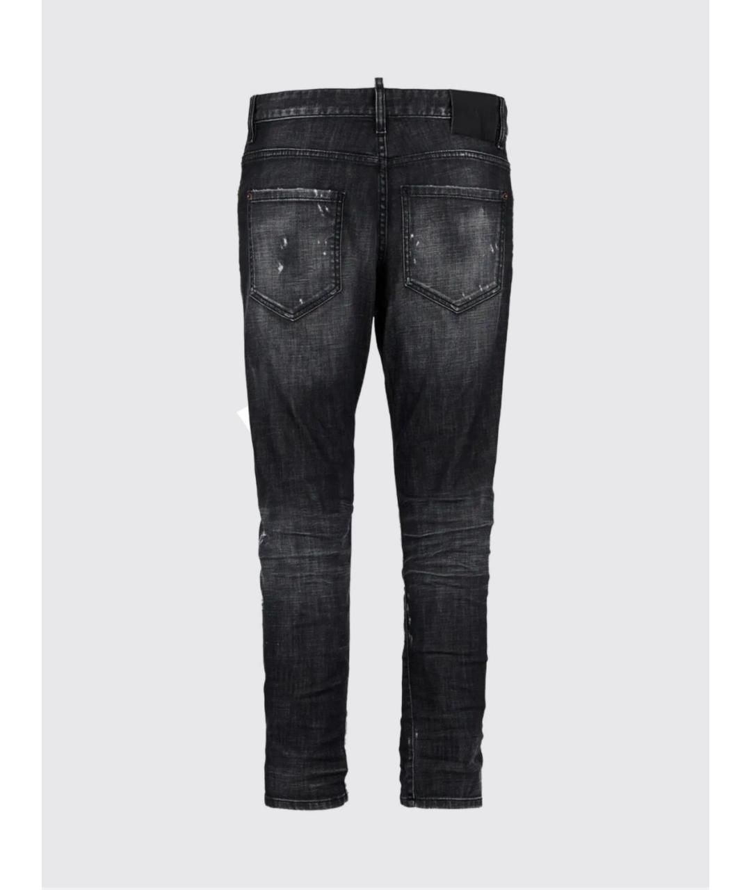 DSQUARED2 Черные хлопко-эластановые джинсы скинни, фото 3
