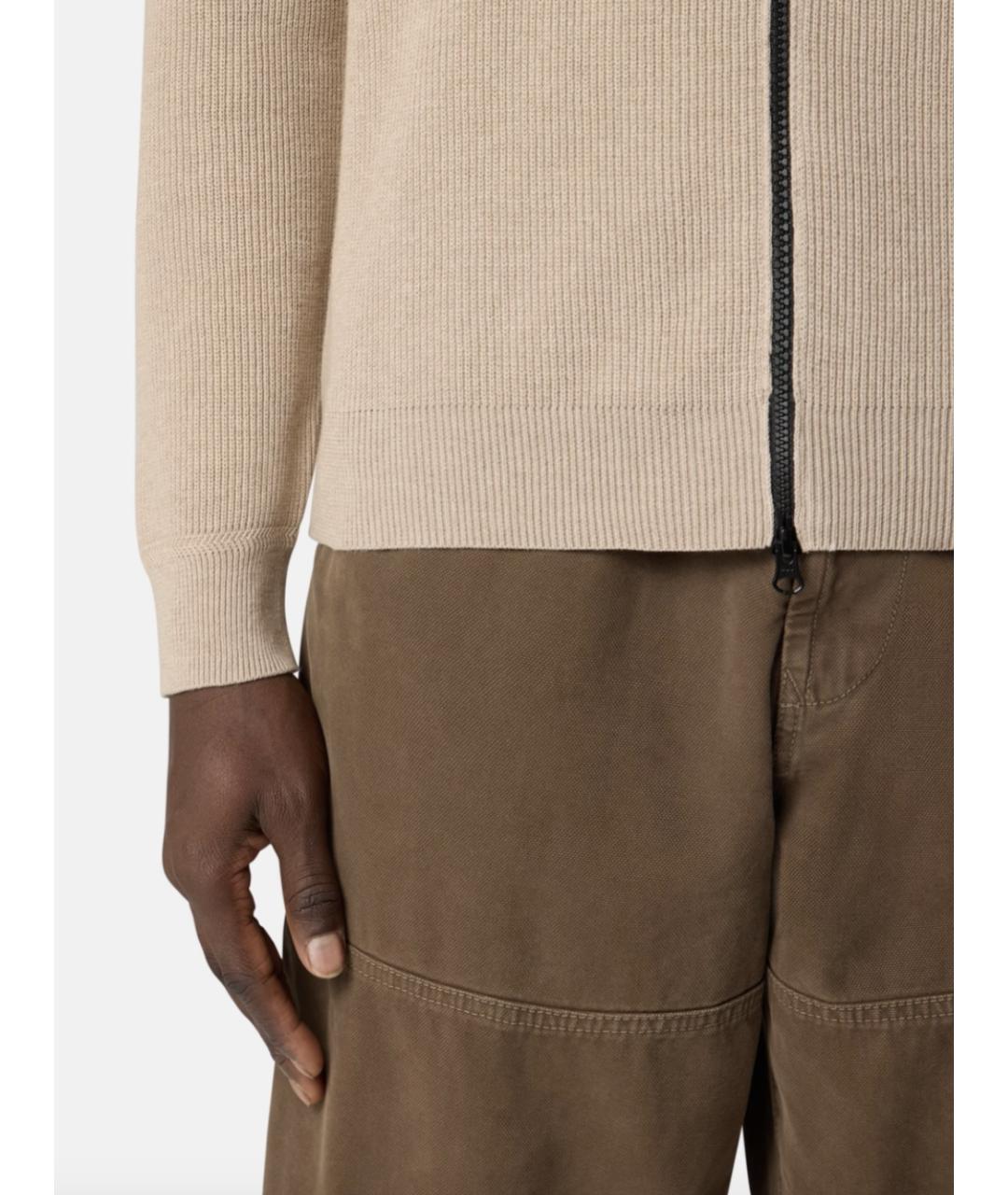 STONE ISLAND Бежевый хлопковый кардиган, фото 4