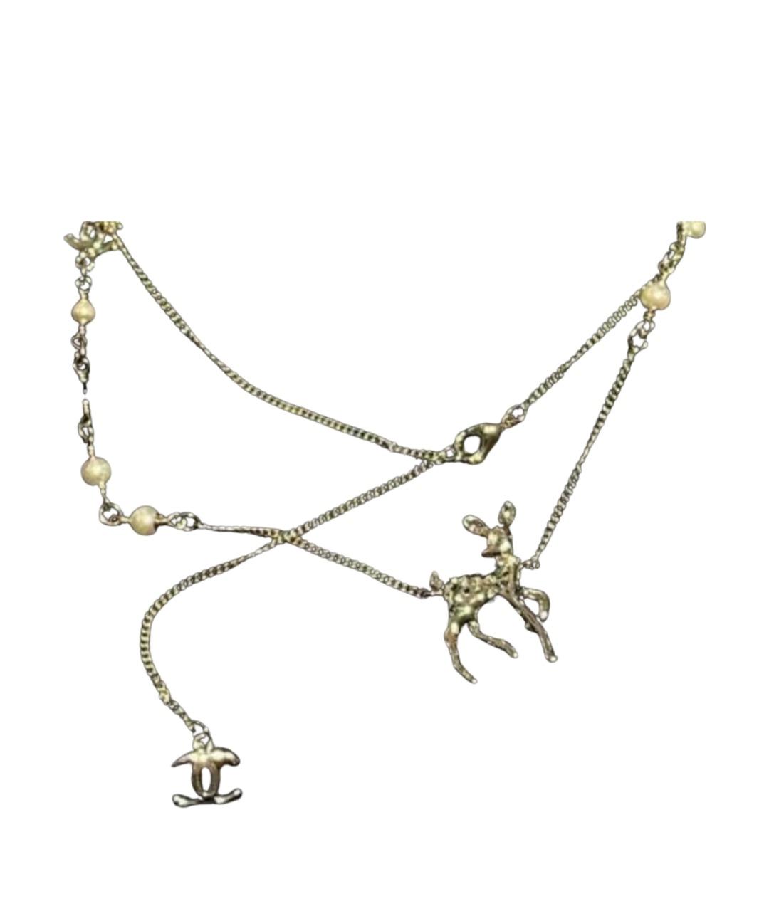 CHANEL Золотое металлическое колье, фото 1