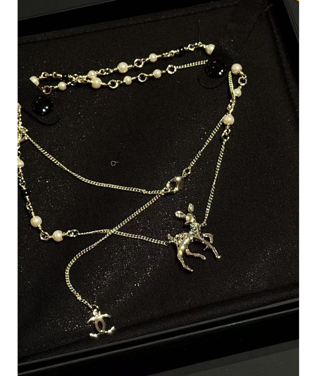 CHANEL Золотое металлическое колье, фото 3