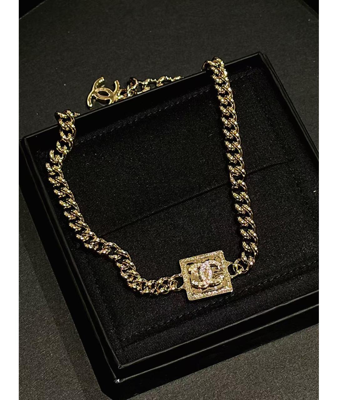 CHANEL Золотое металлическое колье, фото 4