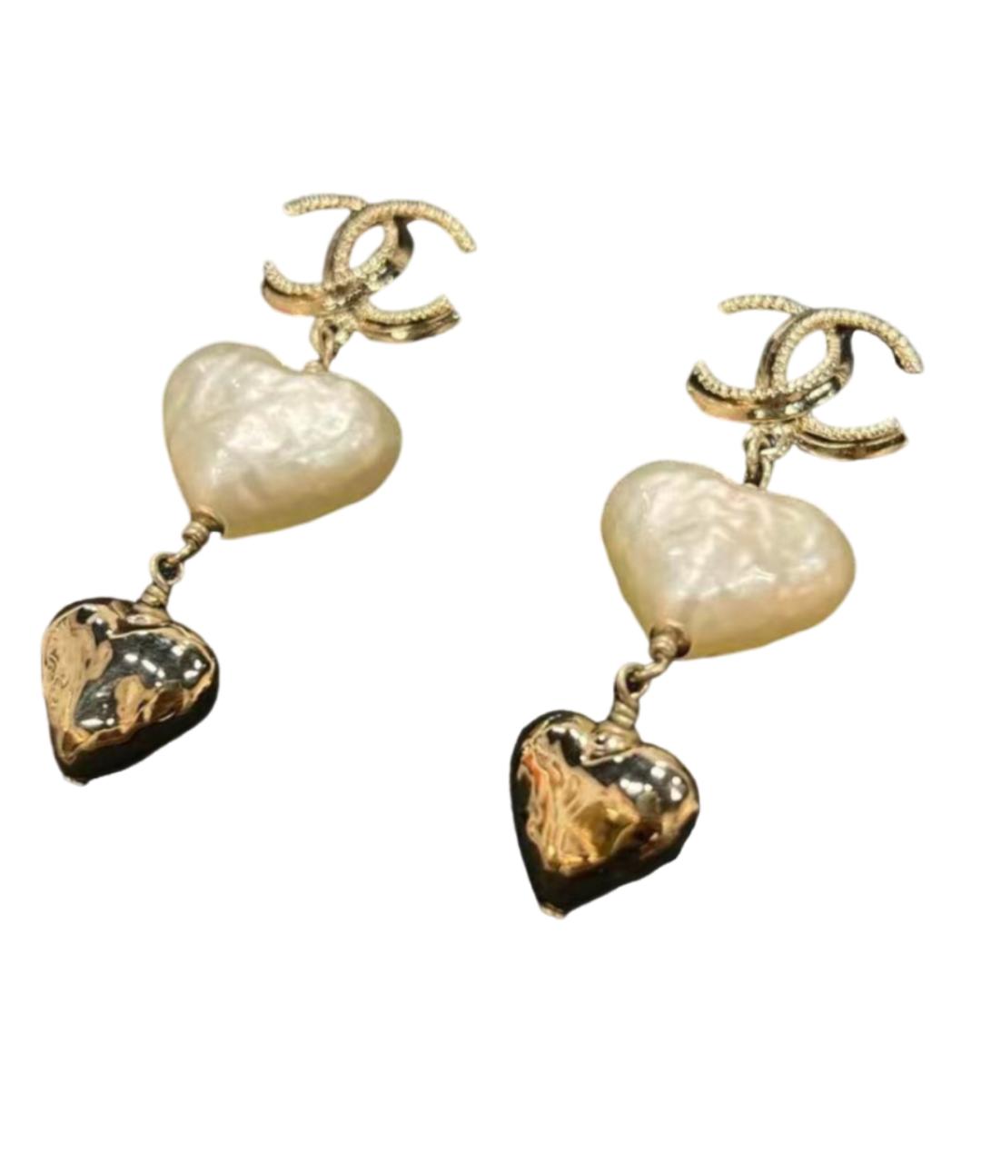 CHANEL Золотые металлические серьги, фото 1