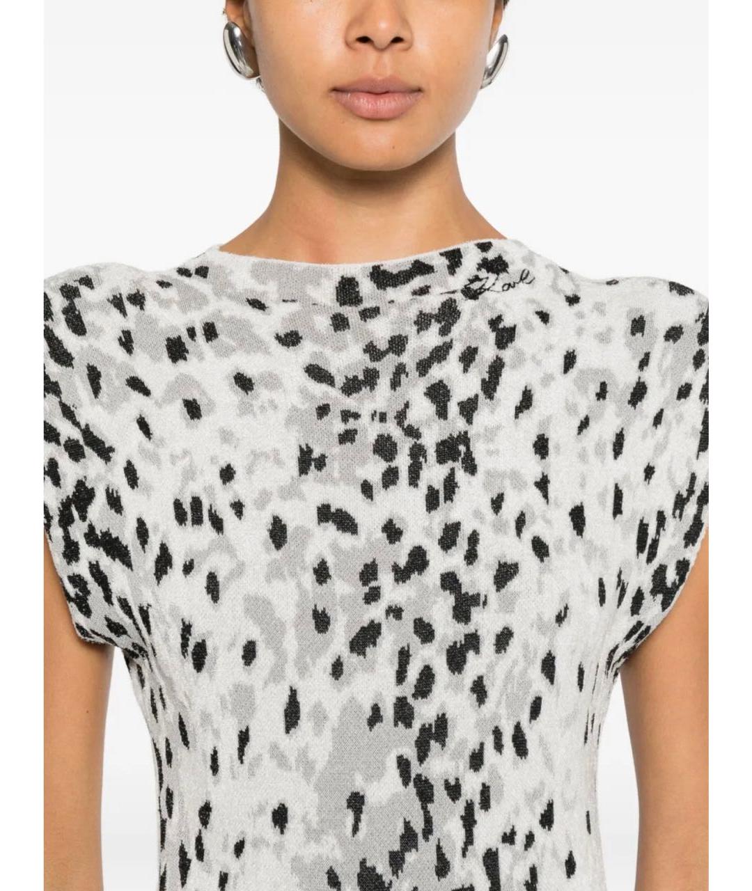 KARL LAGERFELD Серое вискозное повседневное платье, фото 5