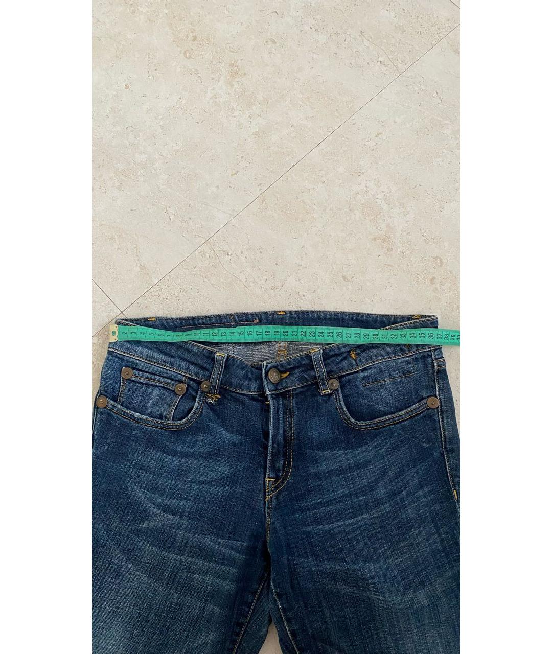 R13 Синие хлопко-эластановые джинсы слим, фото 4