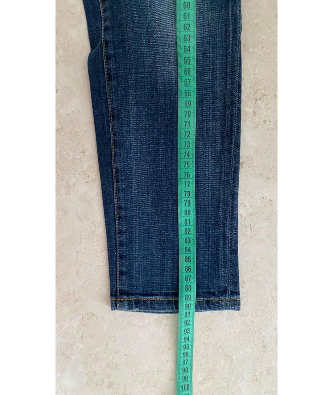 R13 Синие хлопко-эластановые джинсы слим, фото 6