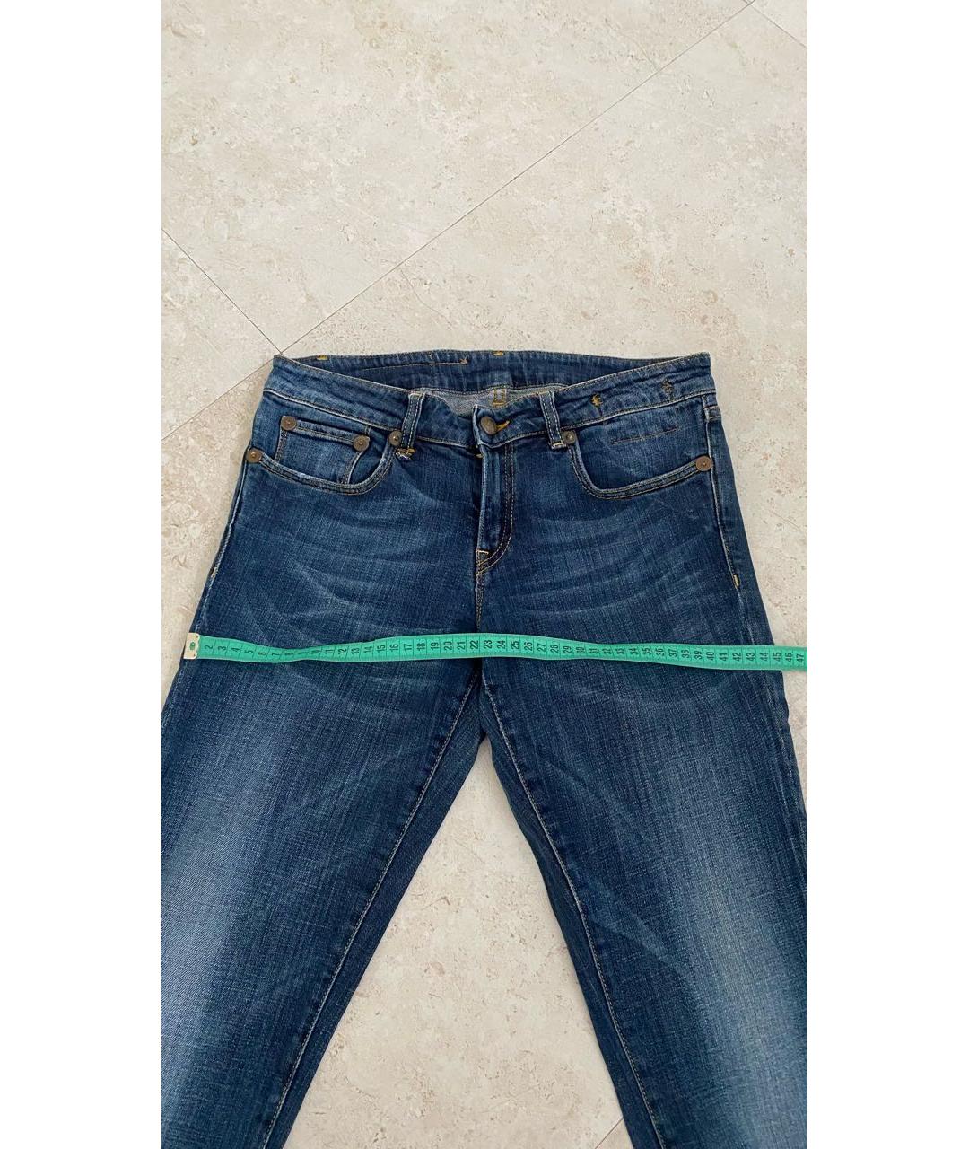 R13 Синие хлопко-эластановые джинсы слим, фото 5