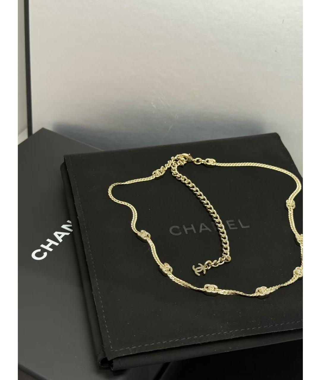 CHANEL Золотое металлическое колье, фото 3