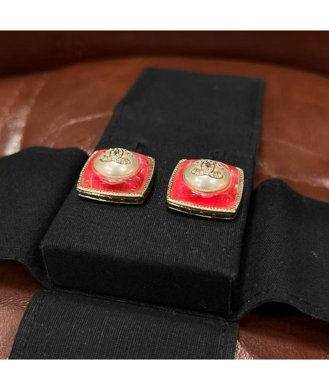 CHANEL Красные серьги, фото 5