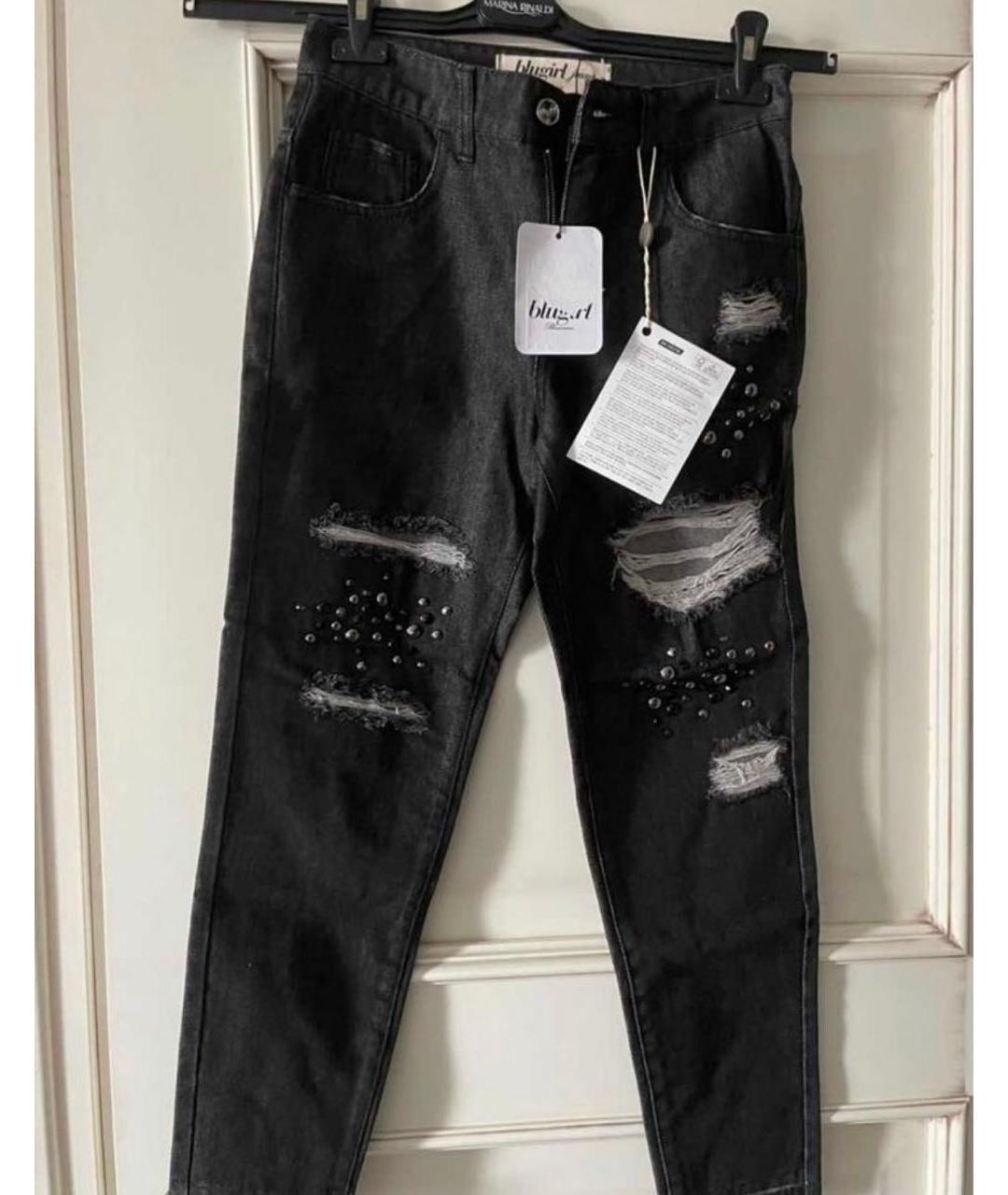 BLUGIRL Черные хлопковые джинсы слим, фото 5