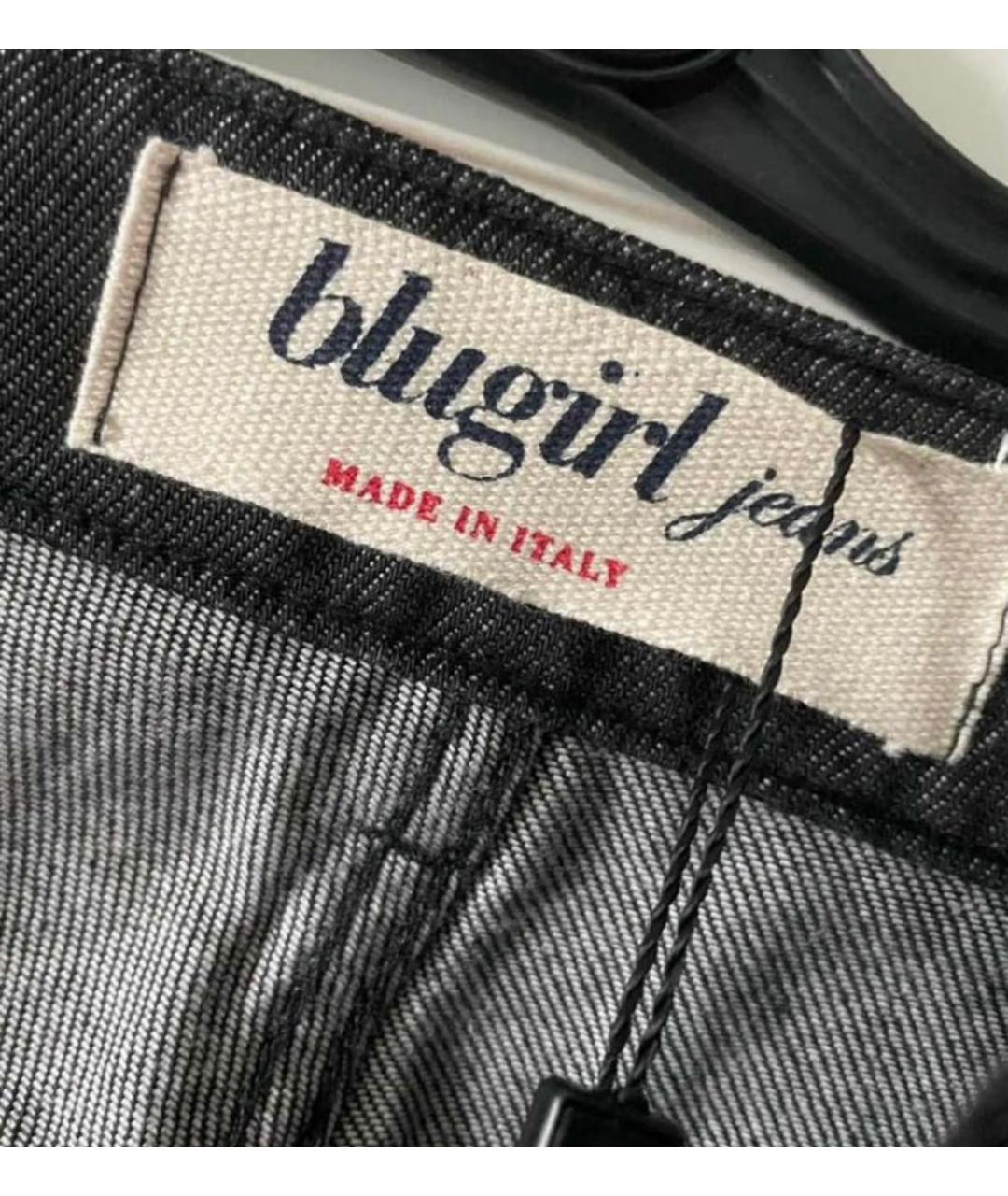 BLUGIRL Черные хлопковые джинсы слим, фото 3