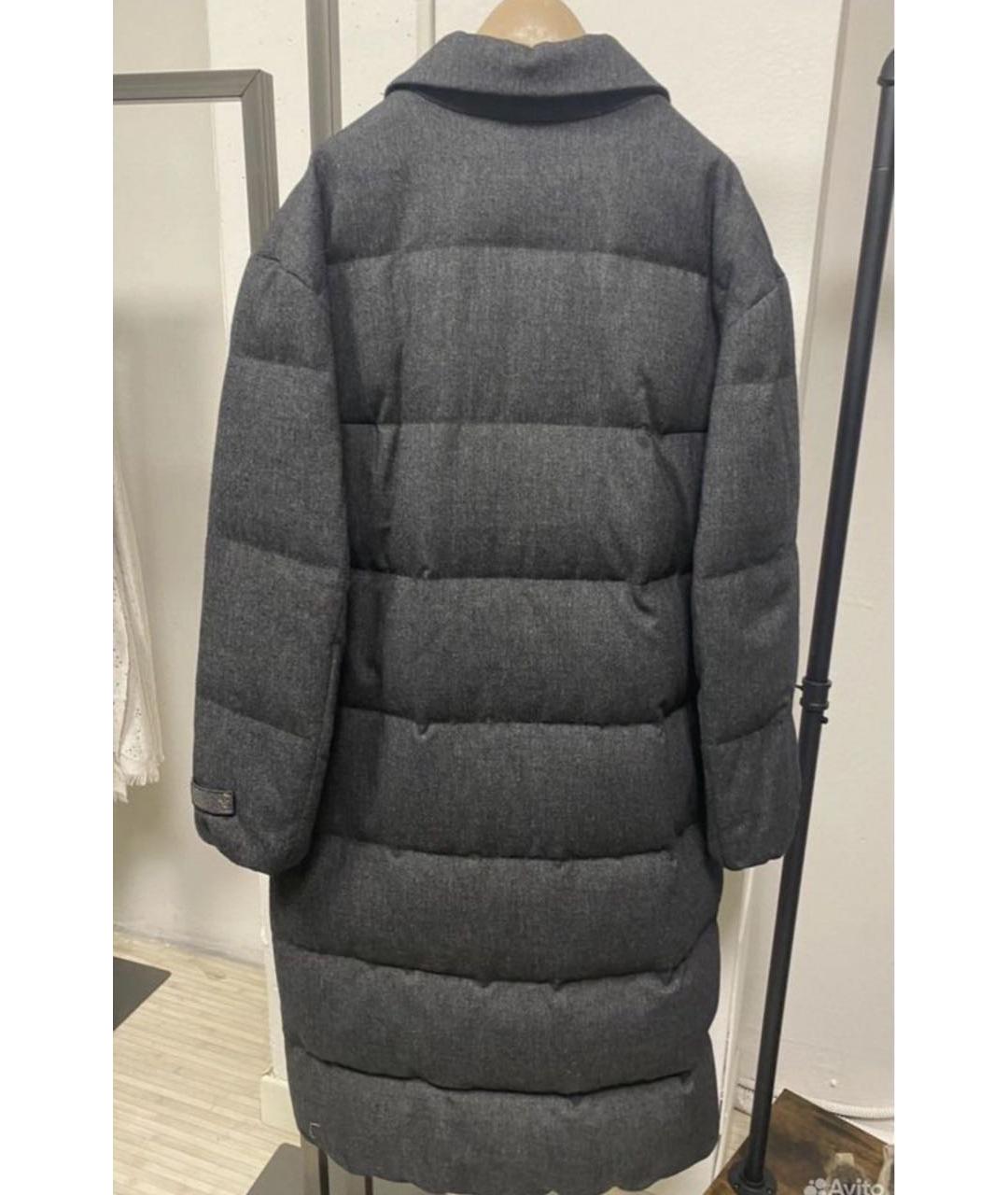 BRUNELLO CUCINELLI Серый кашемировый пуховик, фото 2