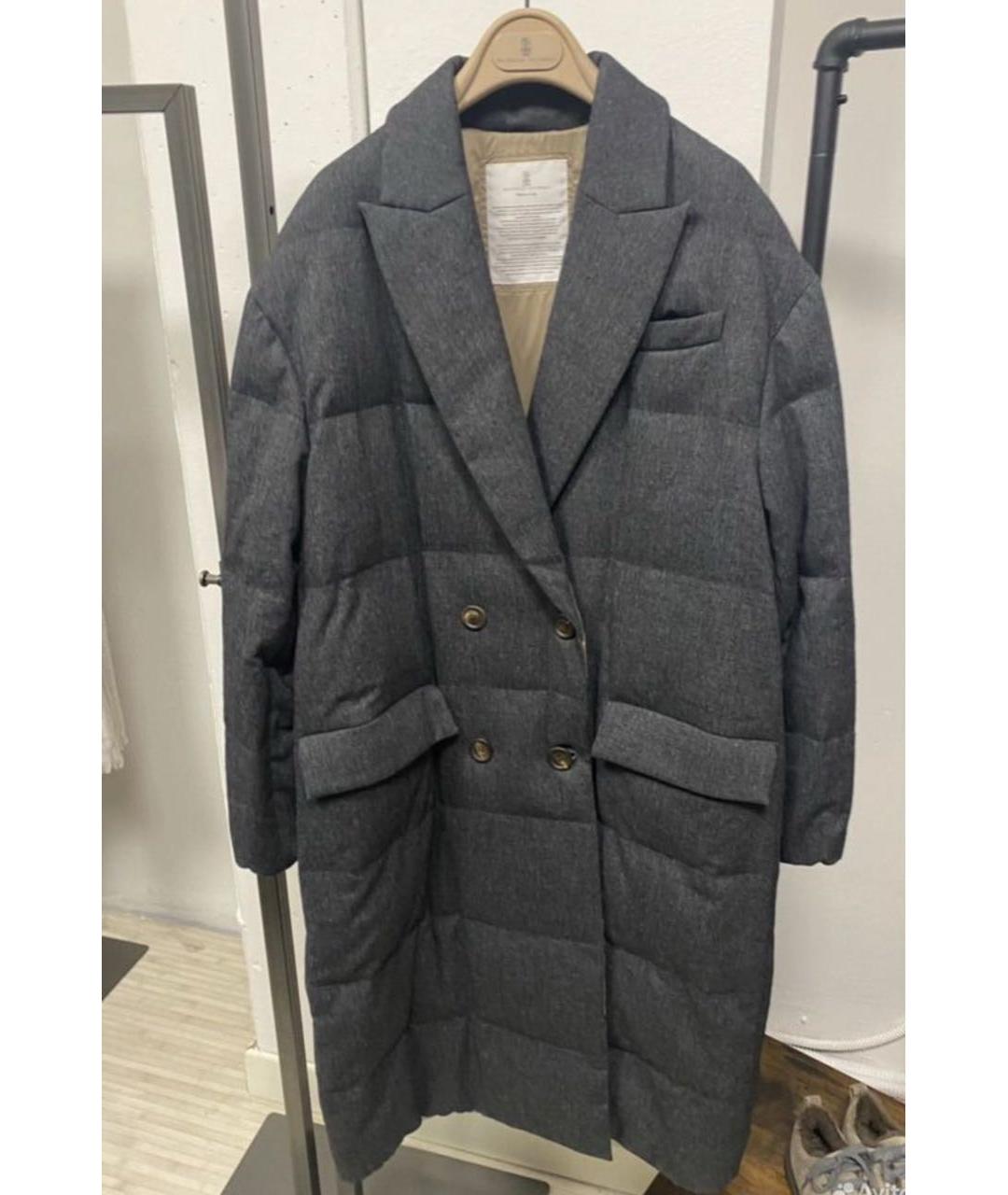 BRUNELLO CUCINELLI Серый кашемировый пуховик, фото 6