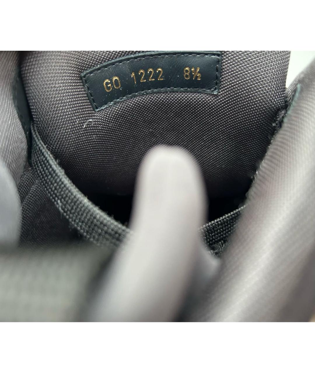 LOUIS VUITTON Антрацитовые замшевые высокие кроссовки / кеды, фото 6