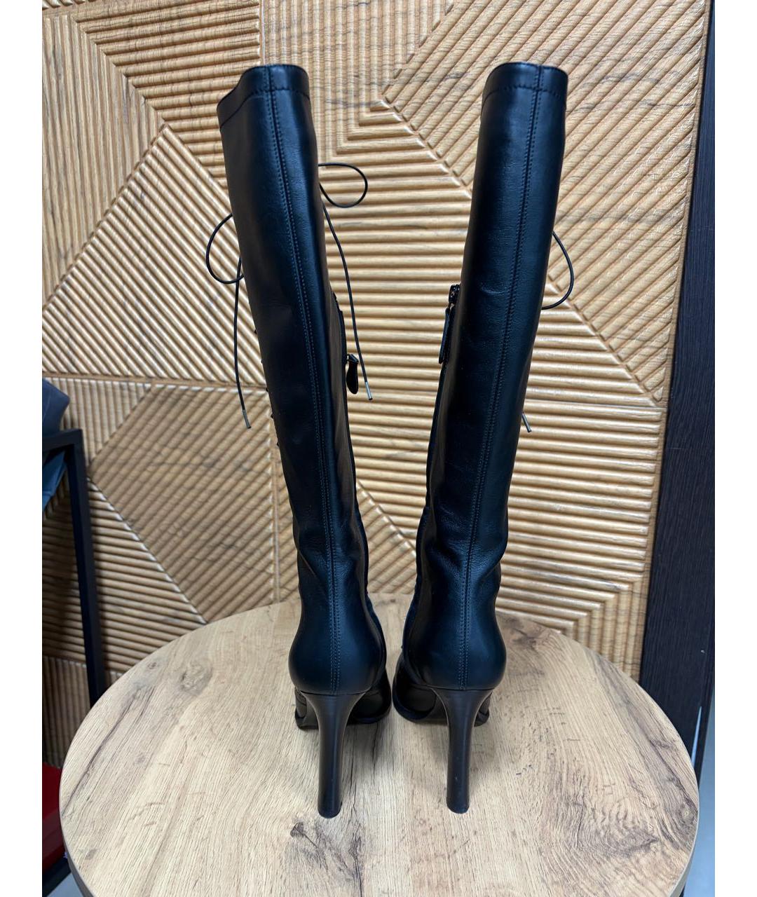 ALEXANDER MCQUEEN Черные кожаные сапоги, фото 4