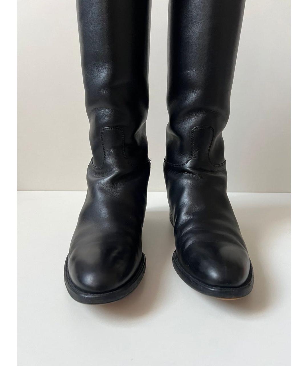 HERMES Черные кожаные сапоги, фото 3