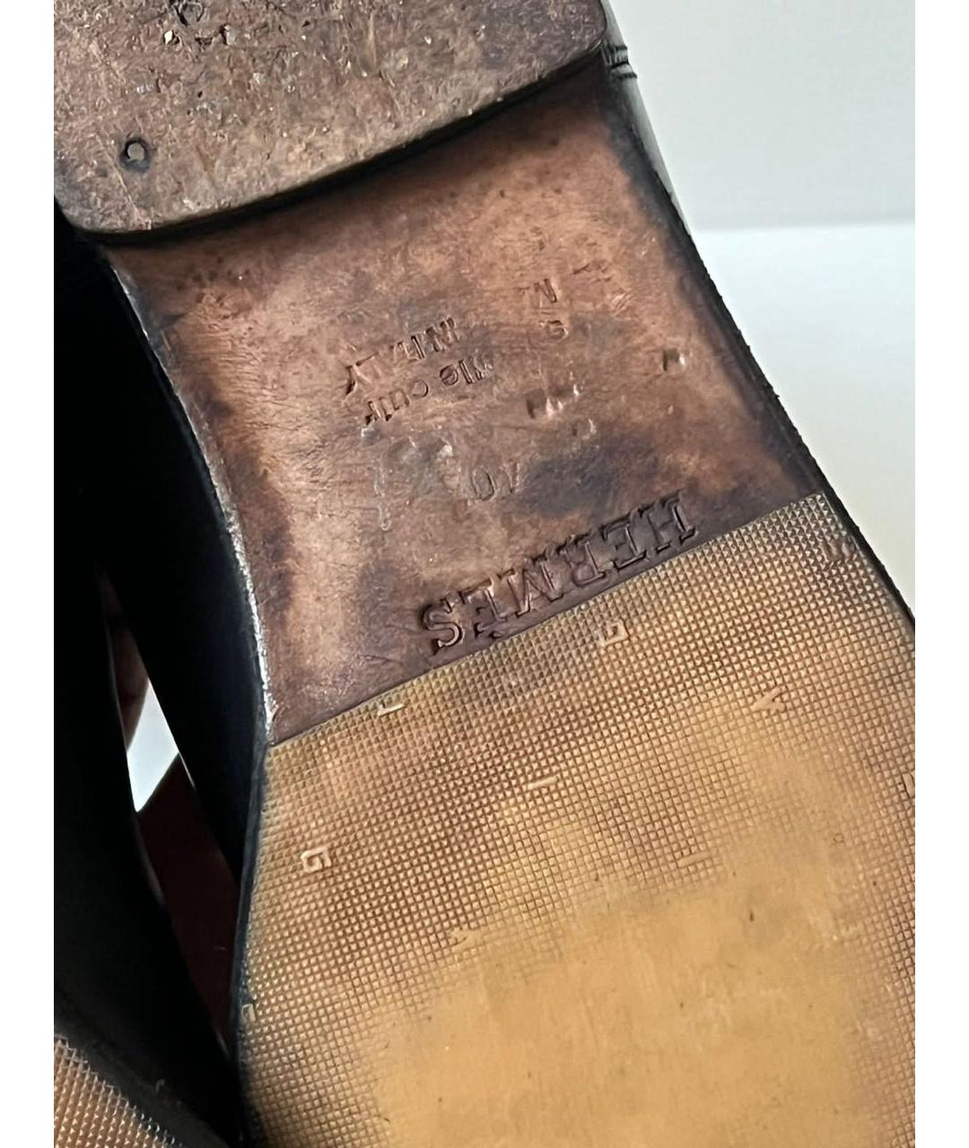 HERMES Черные кожаные сапоги, фото 6