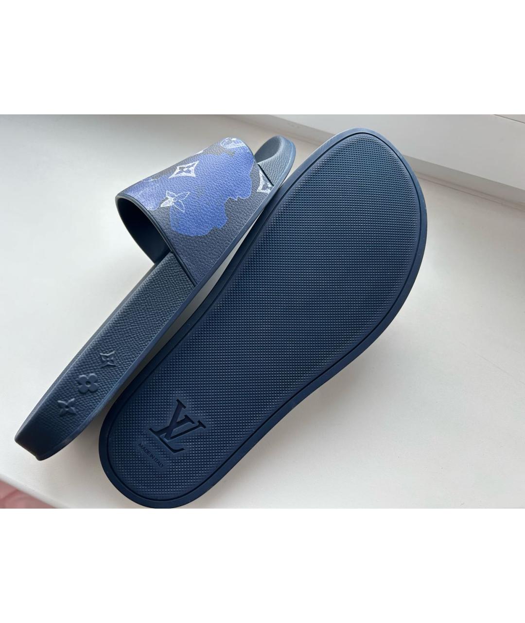 LOUIS VUITTON Синие шлепанцы, фото 4