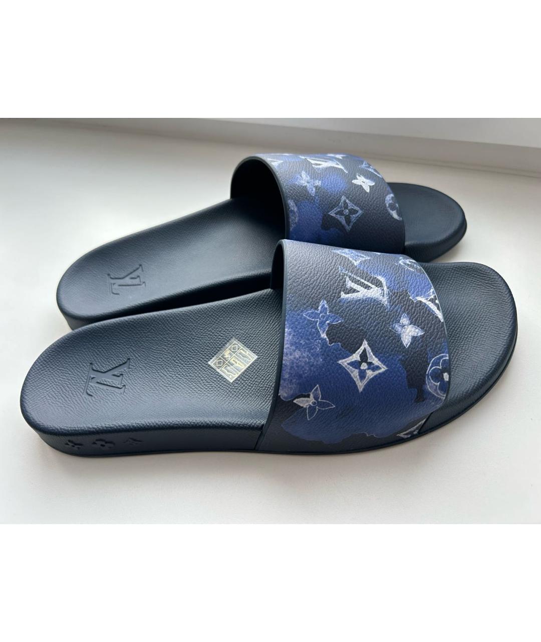 LOUIS VUITTON Синие шлепанцы, фото 3