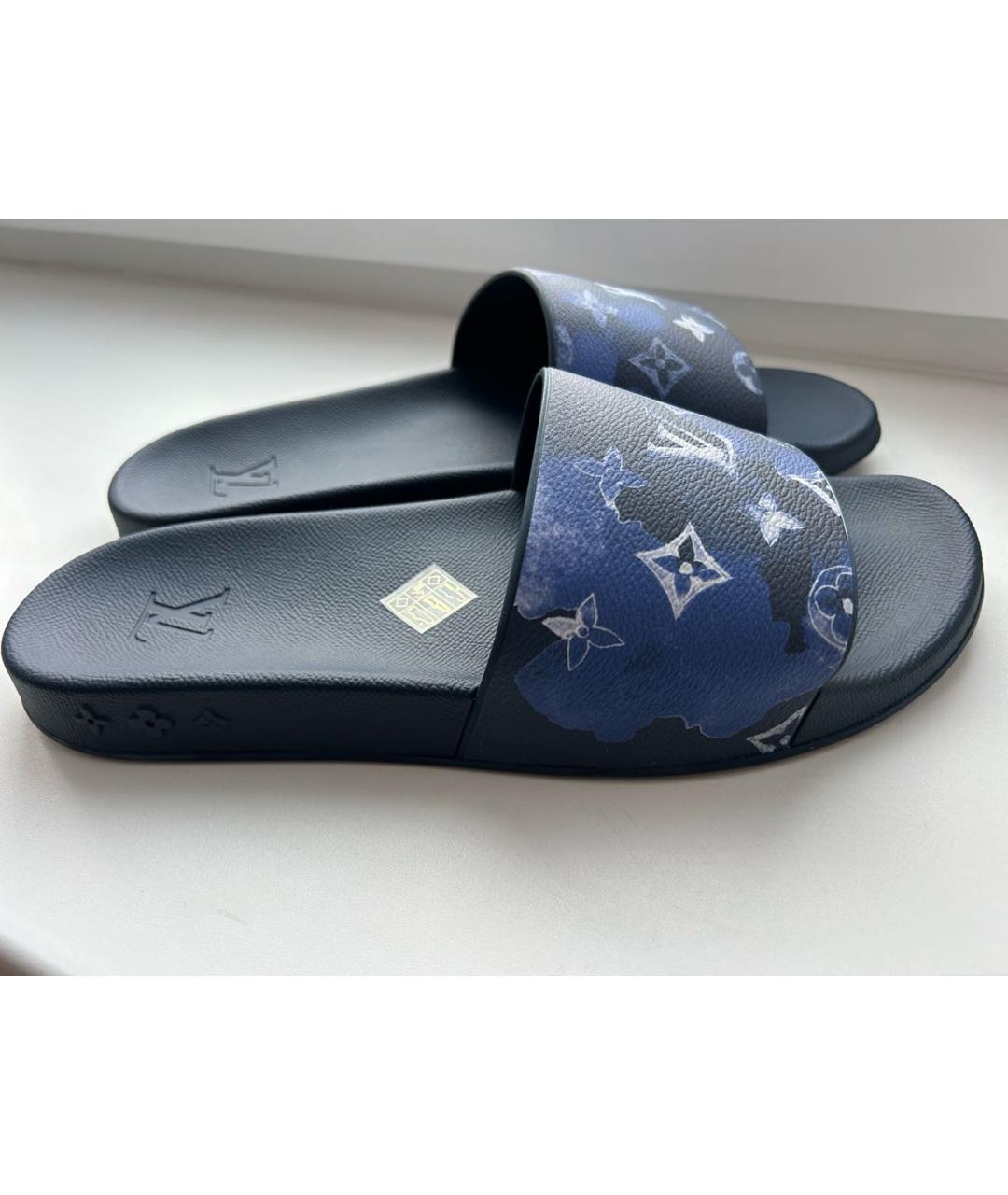 LOUIS VUITTON Синие шлепанцы, фото 6
