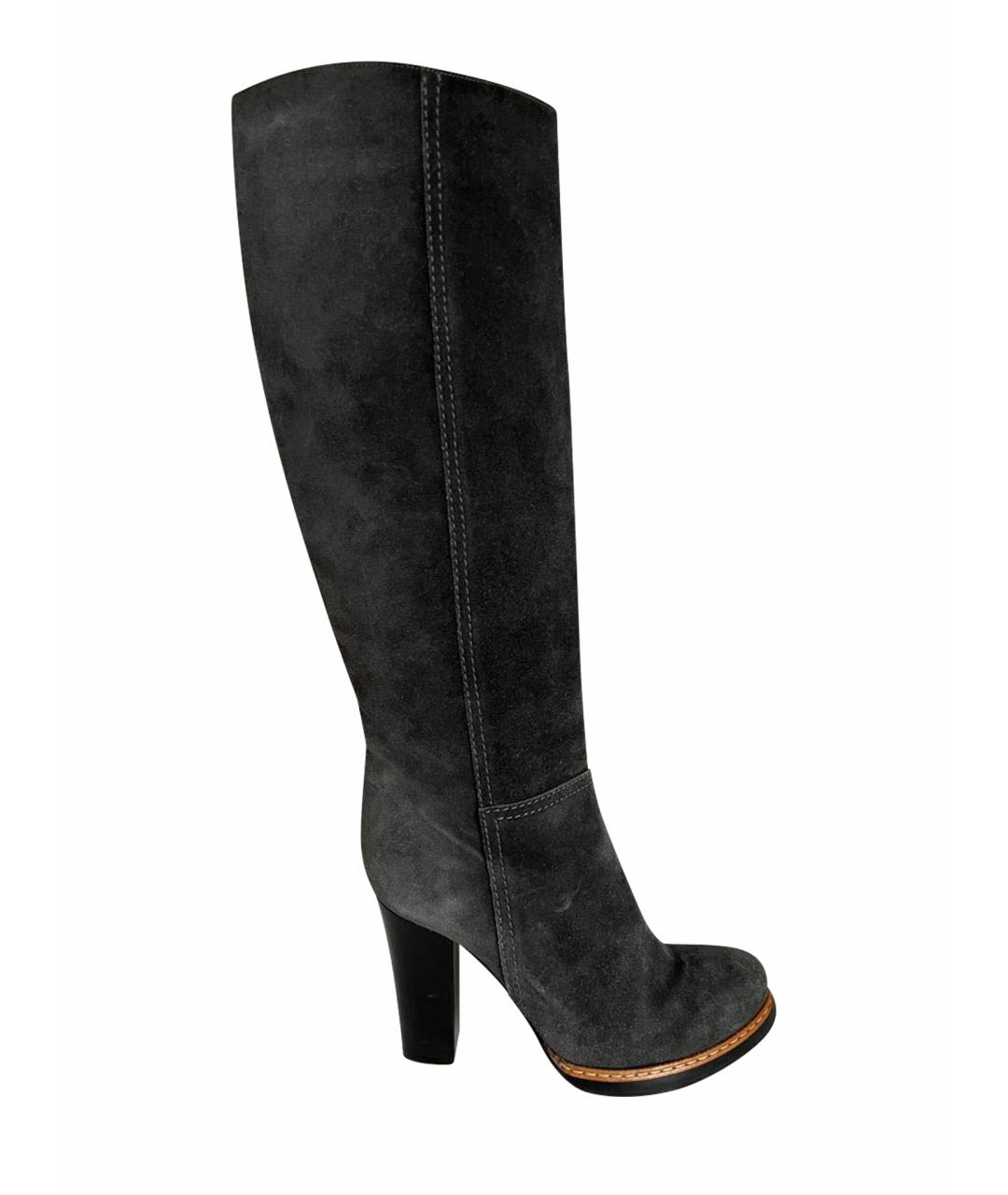 JIL SANDER Серые замшевые сапоги, фото 1