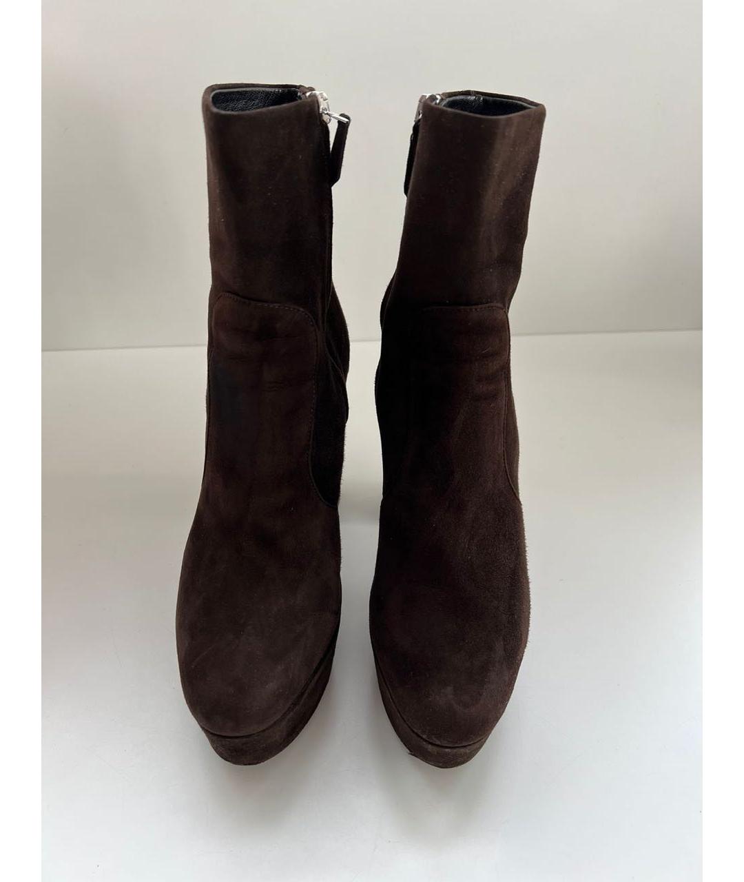 PRADA Коричневые замшевые ботильоны, фото 6