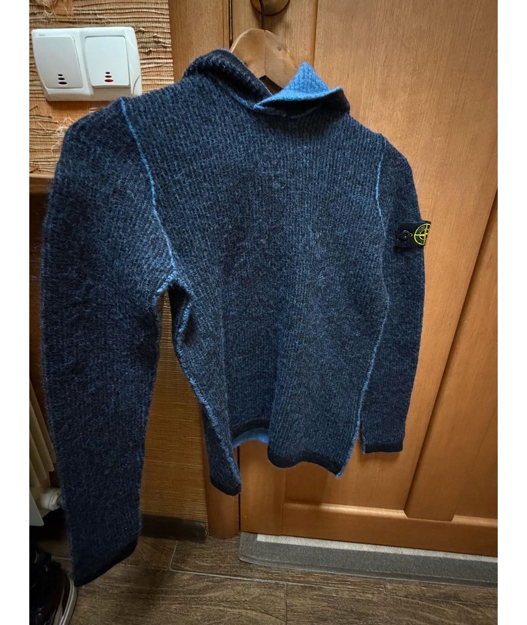 STONE ISLAND Синий шерстяной жакет / жилет, фото 5