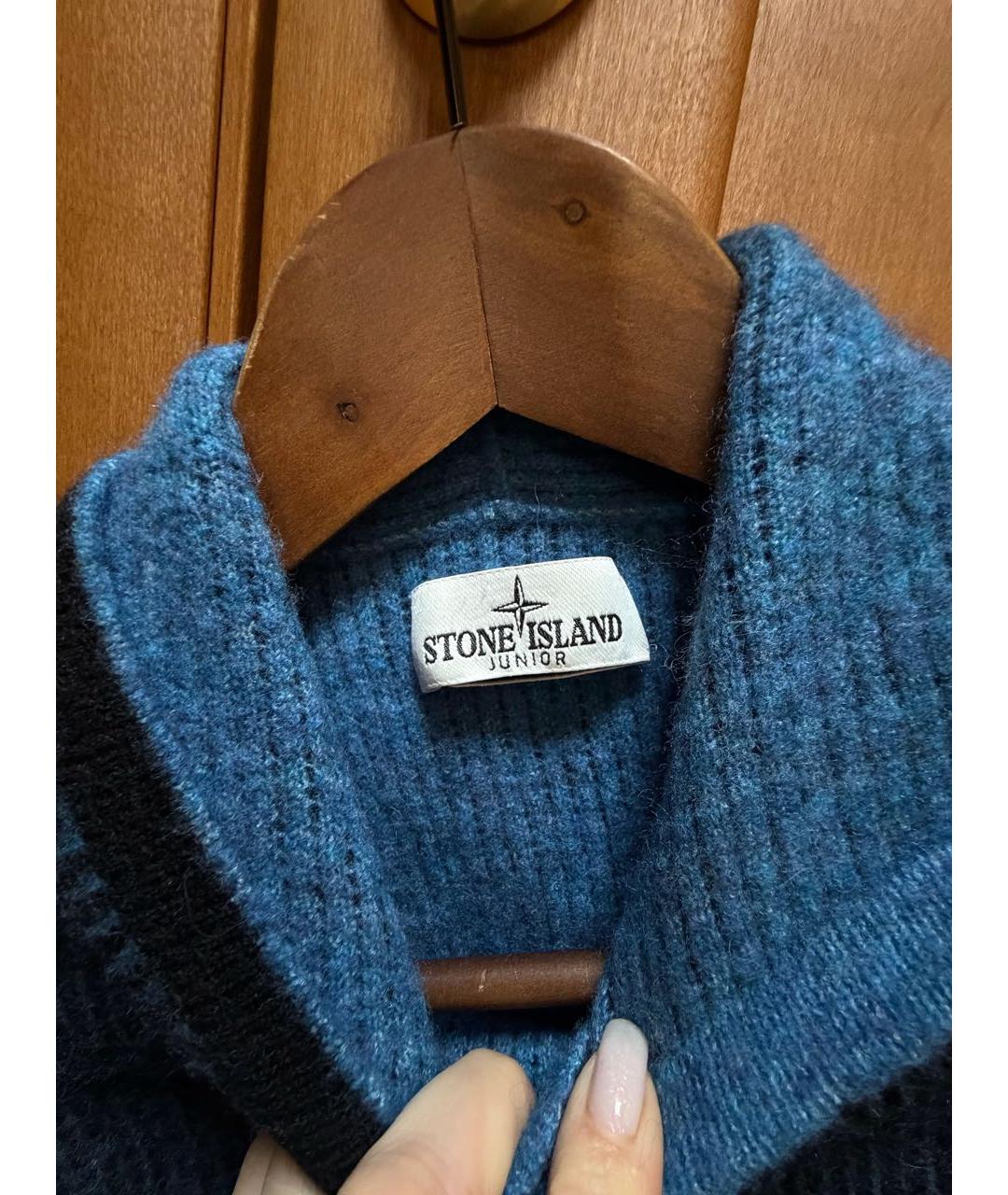 STONE ISLAND Синий шерстяной жакет / жилет, фото 3