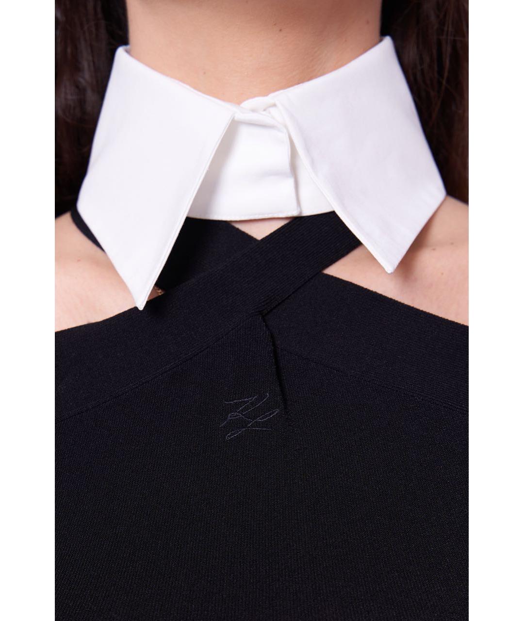 KARL LAGERFELD Черное вискозное повседневное платье, фото 5