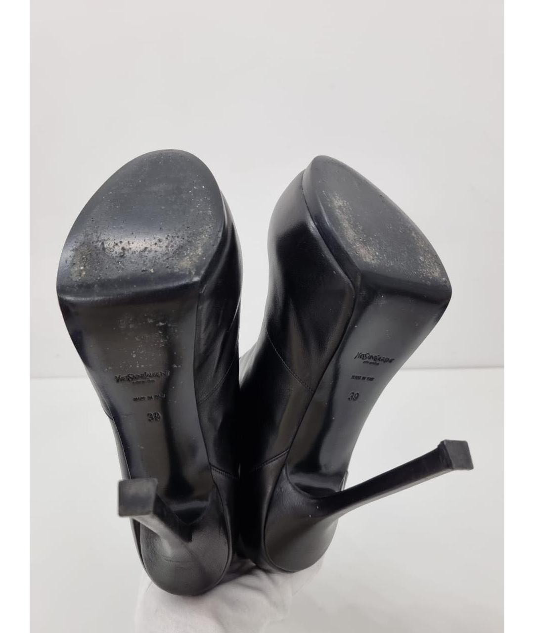 SAINT LAURENT Черные кожаные ботильоны, фото 8