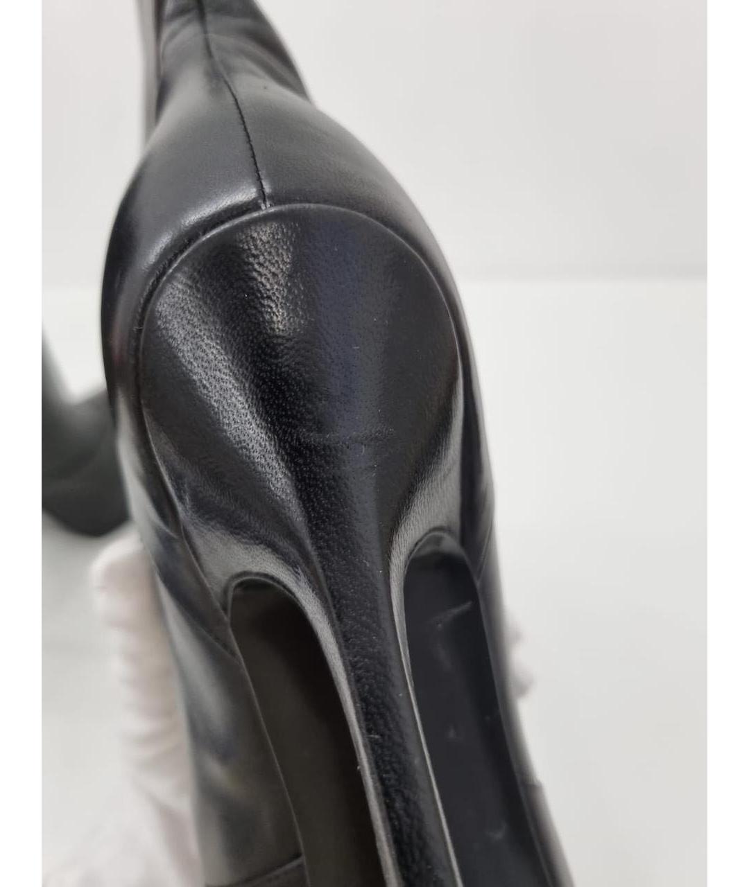 SAINT LAURENT Черные кожаные ботильоны, фото 5