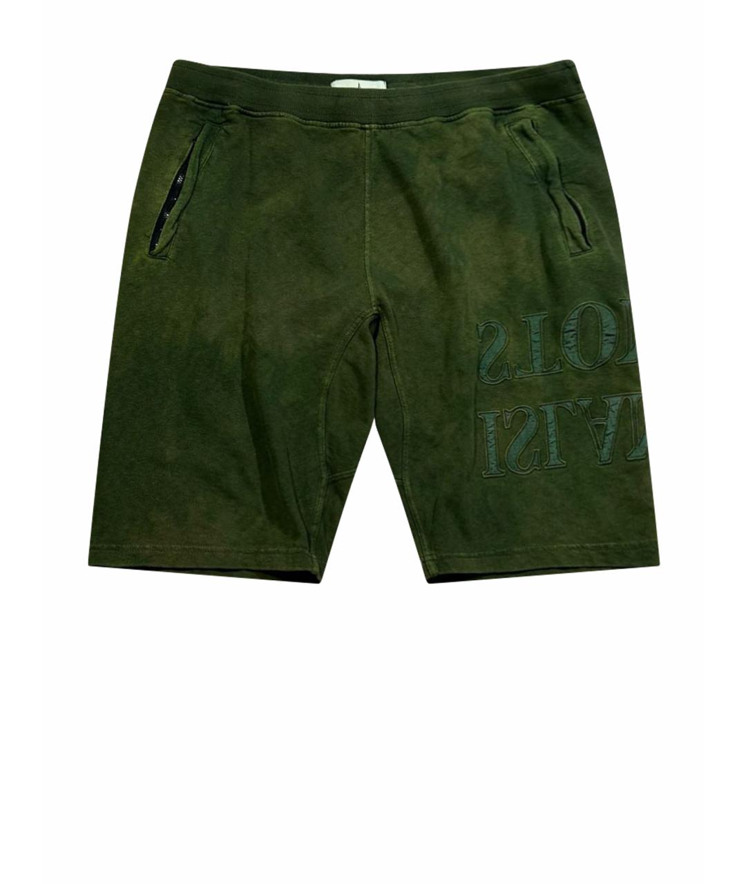 STONE ISLAND Зеленые хлопковые шорты, фото 1
