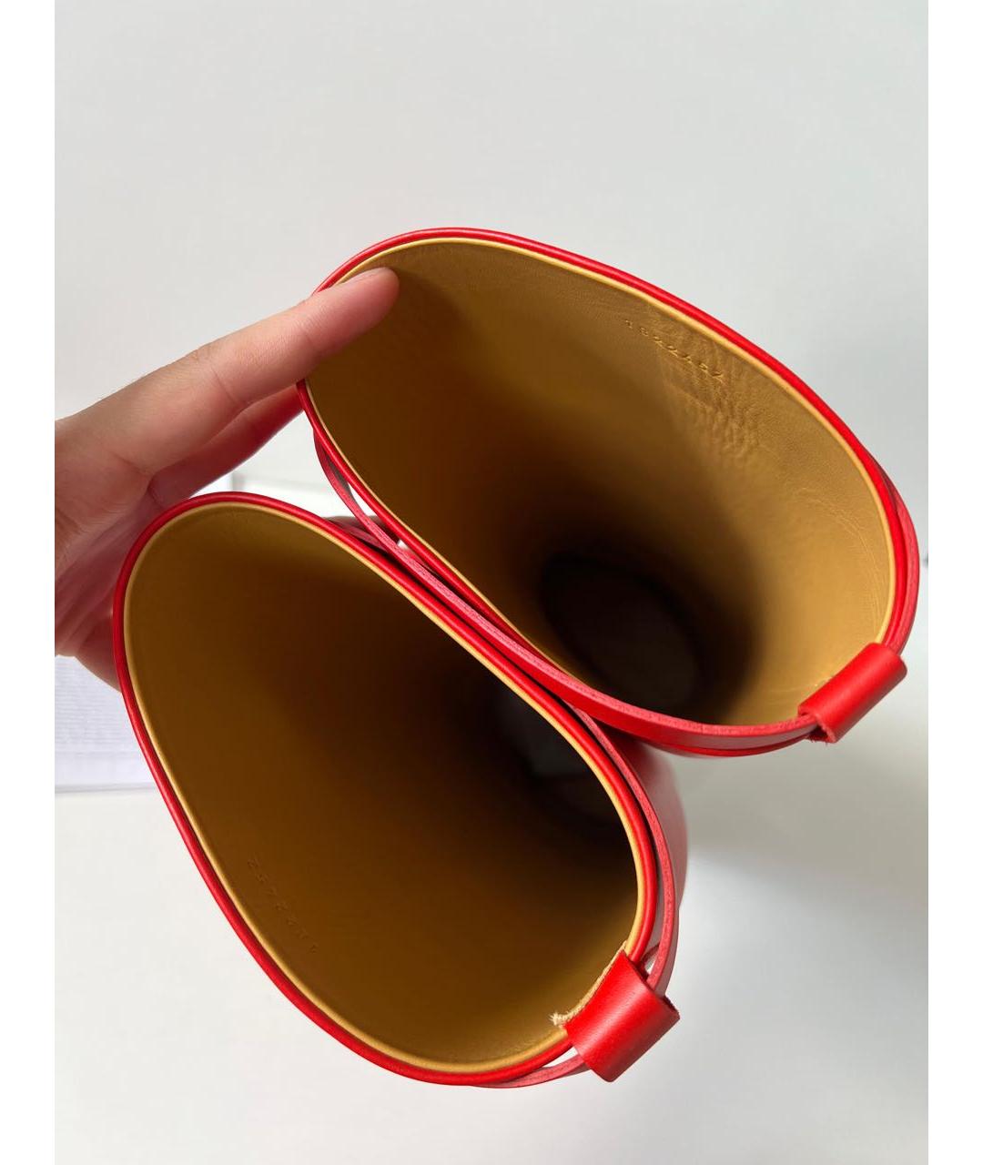 HERMES Красные кожаные сапоги, фото 3