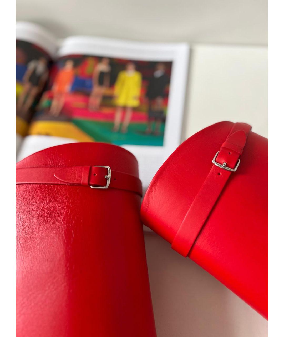 HERMES Красные кожаные сапоги, фото 8