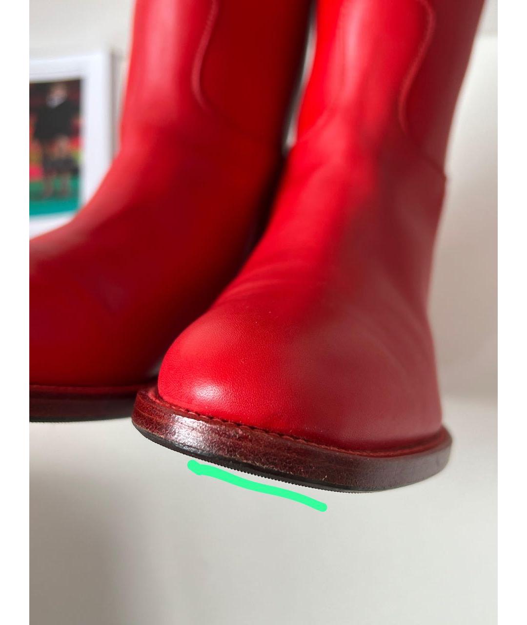 HERMES Красные кожаные сапоги, фото 5