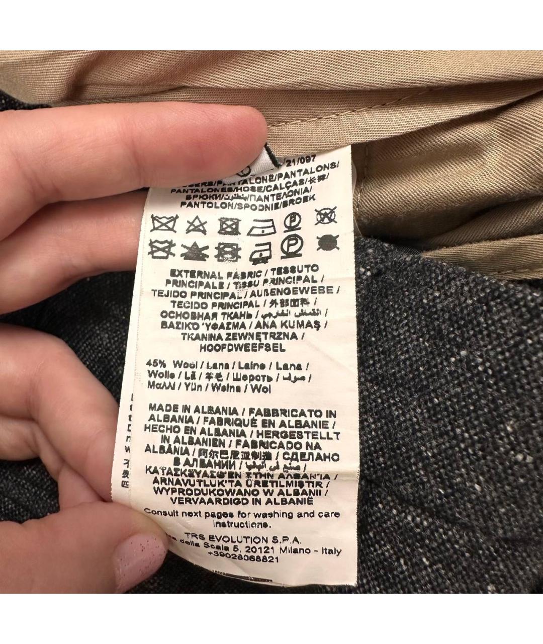 TRUSSARDI Коричневые повседневные брюки, фото 8