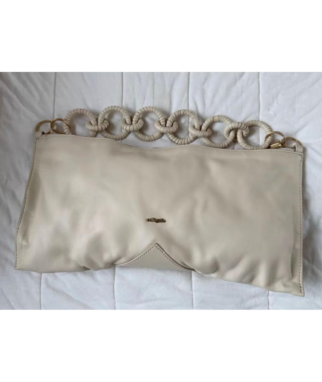 CULT GAIA Бежевая кожаная сумка с короткими ручками, фото 7