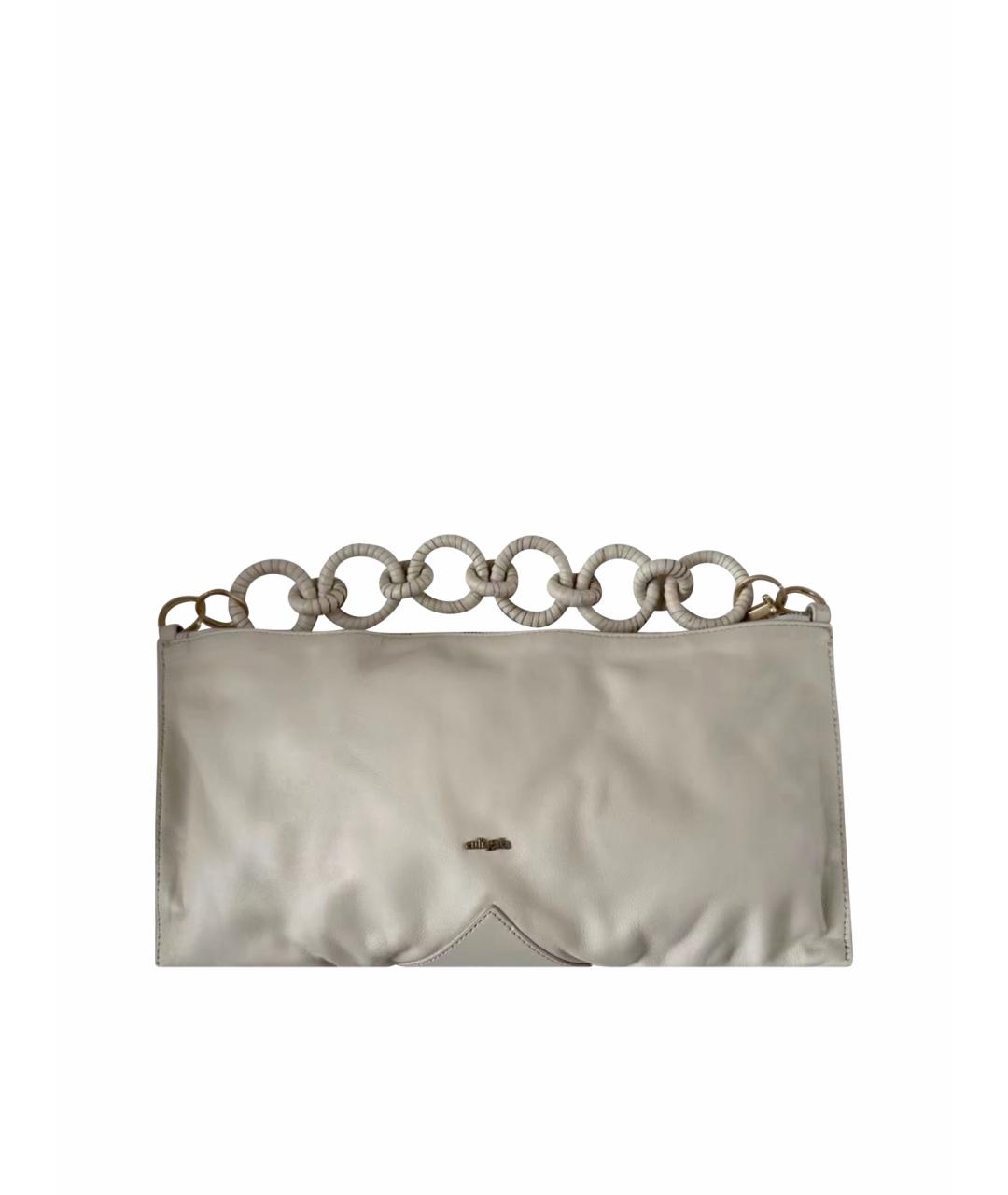 CULT GAIA Бежевая кожаная сумка с короткими ручками, фото 1