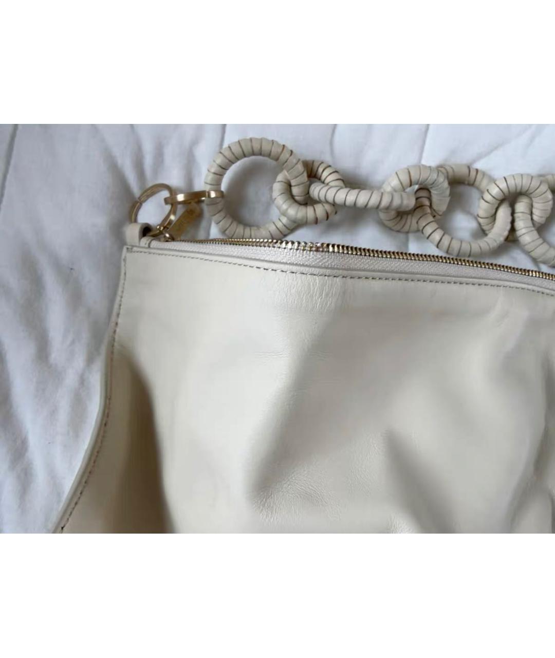 CULT GAIA Бежевая кожаная сумка с короткими ручками, фото 2