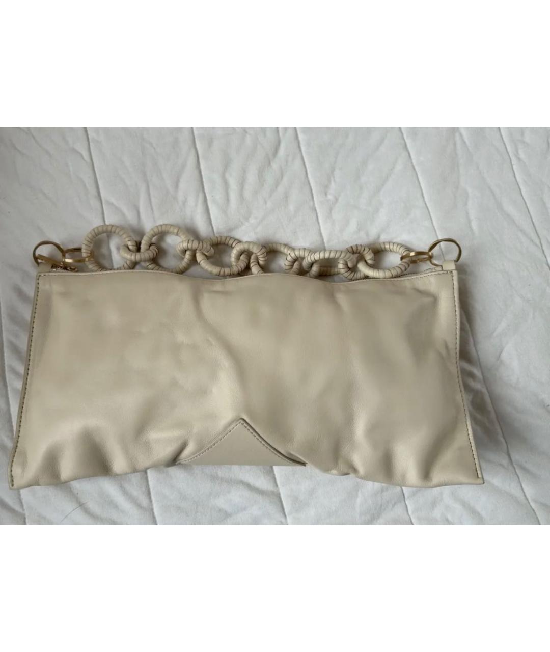 CULT GAIA Бежевая кожаная сумка с короткими ручками, фото 3