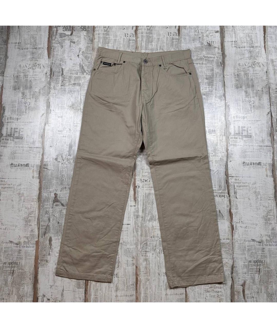 SAINT LAURENT Бежевые хлопковые прямые джинсы, фото 2