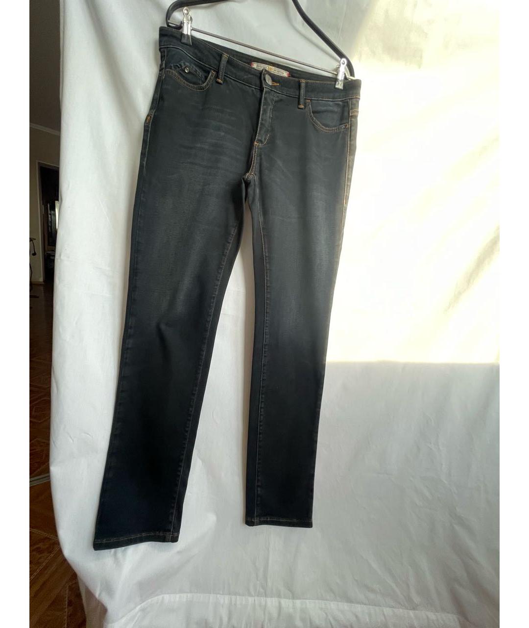 TRUSSARDI JEANS Темно-синие хлопко-эластановые джинсы слим, фото 8